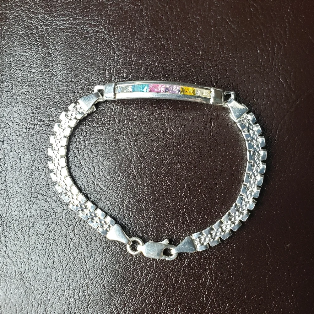 925 fine silver girl bracelet‎ with zircon stones